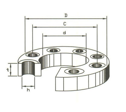 JIS 5K Steel Slip-On Flanges, Flat Faced - 34" Size, Carbon Steel Material - Image 2
