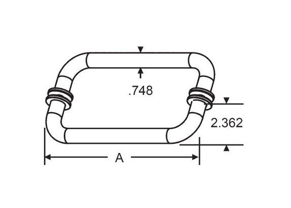 Strybuc 3/4 Inch Diameter Brushed Nickel Finish Shower Door Handle Set - Image 2