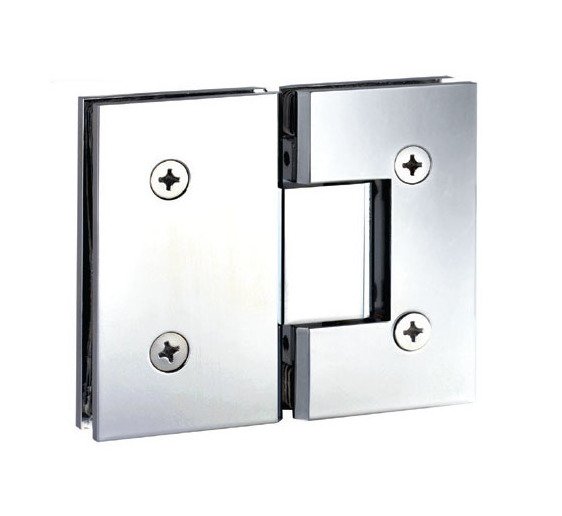 Heavy Duty Solid Brass Shower Door Hinge, Brushed Nickel Finish - Image 1