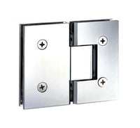 Heavy Duty Solid Brass Square Edge Shower Door Hinge, Bright Chrome Finish