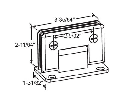 Bright Chrome Beveled Edge Brass Shower Door Hinge - Image 2
