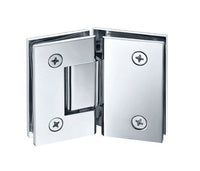 Square Edge Brass Shower Door Hinge - Brushed Nickel Finish