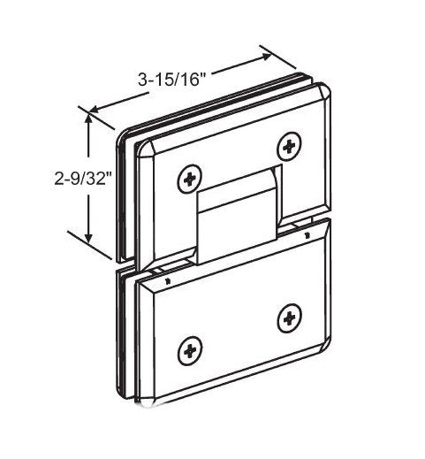 Heavy Duty Solid Brass Beveled Edge Bright Chrome Shower Door Hinge - Image 2