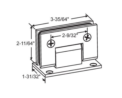 Bright Chrome Finish Square Edge Standard Duty Solid Brass Shower Door Hinge - Image 2