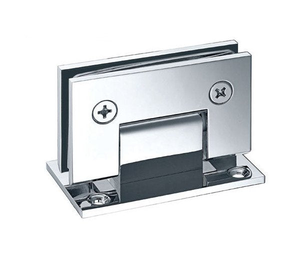 Bright Chrome Finish Square Edge Standard Duty Solid Brass Shower Door Hinge - Image 1