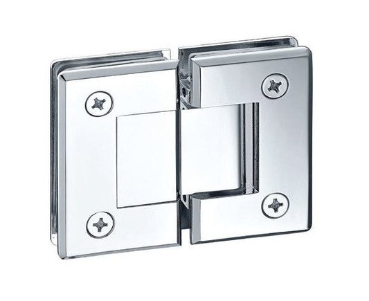Bright Chrome Finish Brass Beveled Edge Standard Duty Shower Door Hinge - Image 1