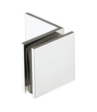 Square Edge Brass Shower Door Glass Clamp, Brushed Nickel Finish