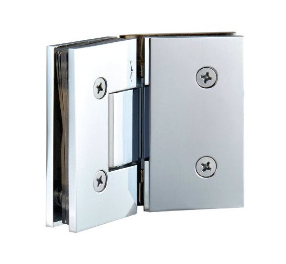 Square Edge Heavy Duty Solid Brass Chrome Finish Shower Door Hinge - Image 1