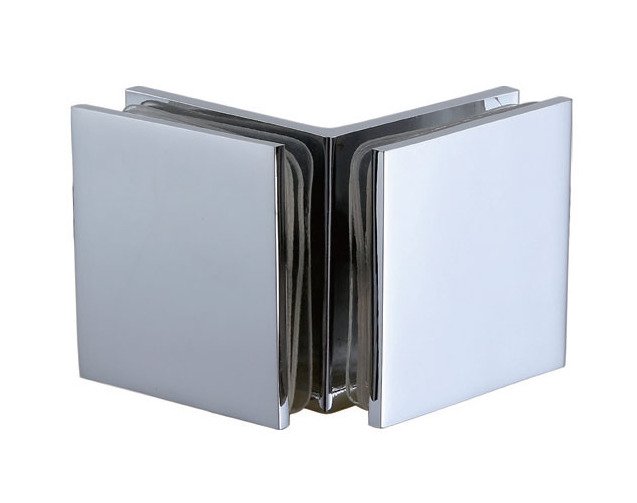 Strybuc Square Edge Solid Brass Bright Chrome Finish Shower Door Glass Clamp - Image 1