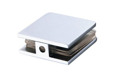 Bright Chrome Rounded Edge Brass Shower Door Glass Clamp - Image 1