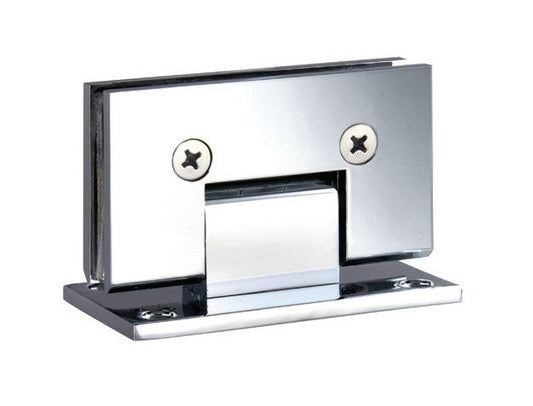 Heavy Duty Square Edge Solid Brass Shower Door Hinge, Bright Chrome Finish - Image 1