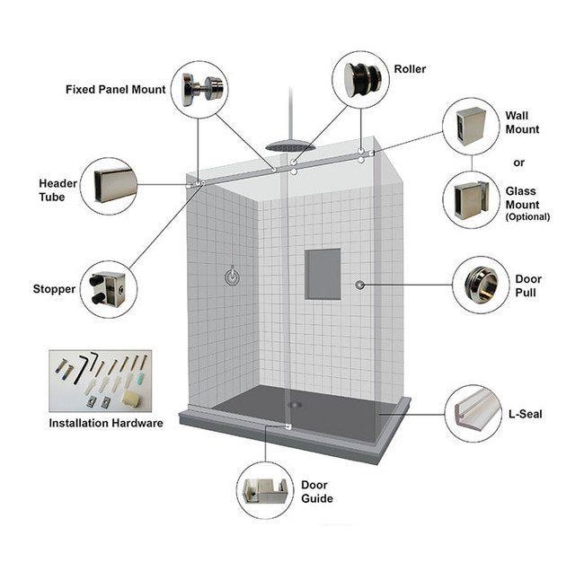 Strybuc Brushed Nickel Gliding Shower Door System - Image 2