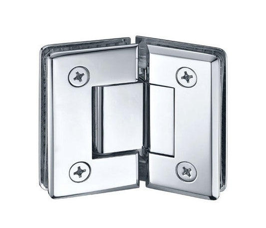 Bright Chrome Beveled Edge Solid Brass Shower Door Hinge - Image 1