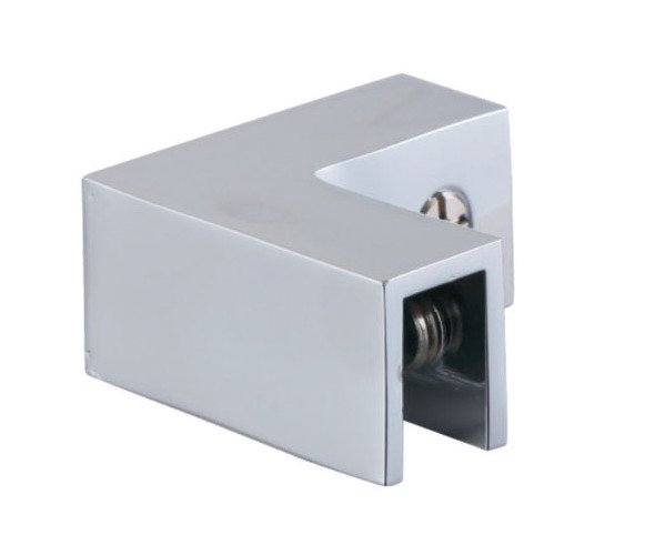 Strybuc Brushed Nickel Finish Glass Sleeve Over Glass Clamp - 90º Angle - Image 1