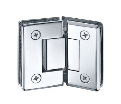 Brushed Nickel Beveled Edge Solid Brass Shower Door Hinge - Image 1