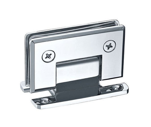 Heavy Duty Beveled Edge Solid Brass Shower Door Hinge - Brushed Nickel Finish - Image 1