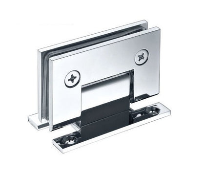 Square Edge Standard Duty Solid Brass Bright Chrome Finish Shower Door Hinge - Image 1