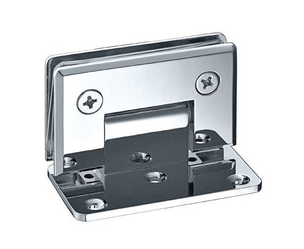 Brushed Nickel Beveled Edge Solid Brass Shower Door Hinge - Image 1