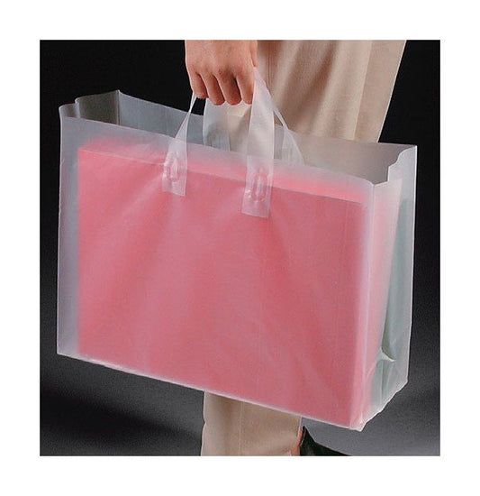 8in Frosted HDPE Tote Bag - Image 1
