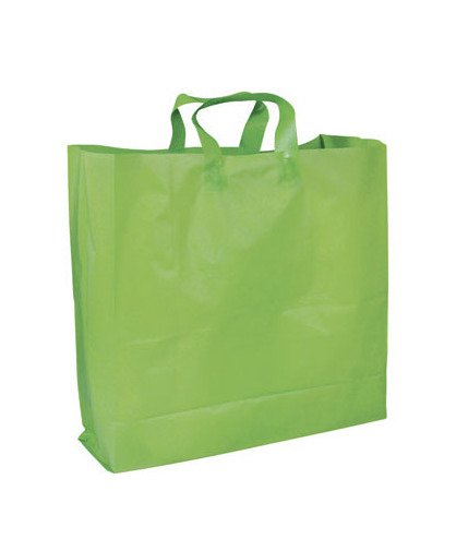 16in Frosted HDPE Tote Bag - Lime Green (250/ctn) - Image 1