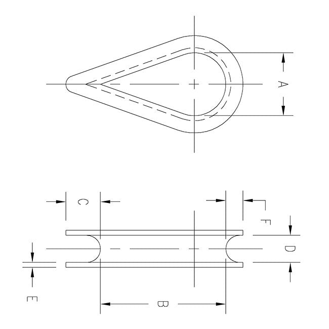 0.440 Inch (in) Dimension E, G-411 Thimble - Image 2