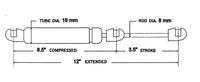 Stabilus Gas Springs with Composite Ends - FMR11