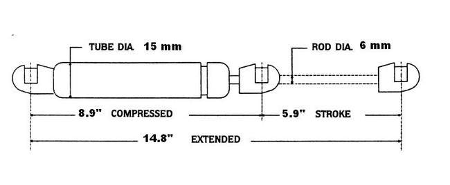 Stabilus Gas Springs with Composite Ends - Image 2