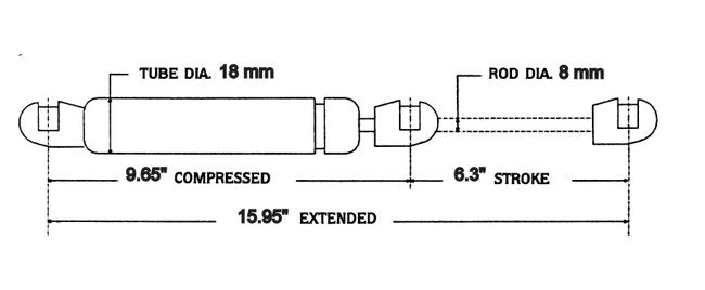 Stabilus Gas Springs with Composite Ends - Image 2