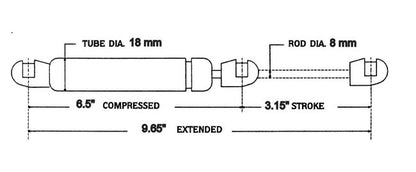 Stabilus Gas Springs with Composite Ends - Image 2