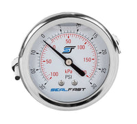 All Stainless Liquid Filled U-Clamp Back Mount Pressure Gauge - 4" Face, 1/4" Mount