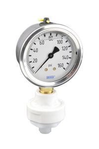 Mini Tuff Gauge Isolator with Wika Gauge, 1/4'' MNPT Inlet, PTFE/FKM Diaphragm