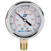 Industrial 2 1/2" Stainless Liquid Filled Gauge, Lower Mount