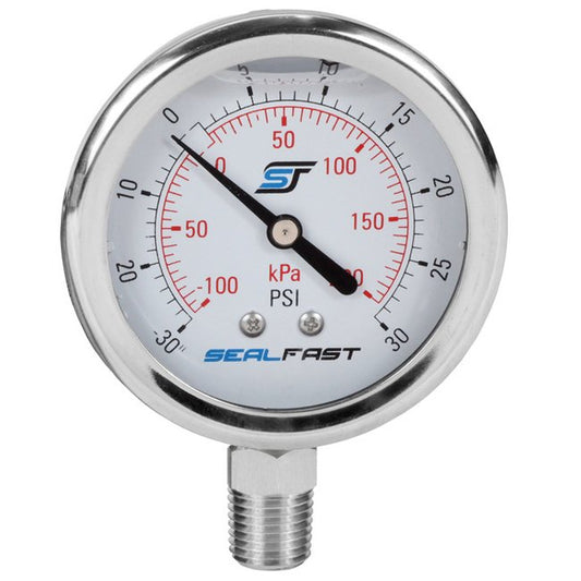 2 1/2" All Stainless Liquid Filled Pressure Gauge - Lower Mount - Image 1