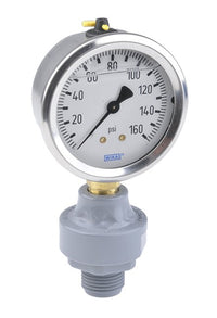 CPVC Mini Tuff Guard Isolator w/ Wika Gauge, 1/2" Inlet, Composite Diaphragm