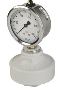 Polypro Body Diaphragm Gauge Guard with Wika Stainless Brass Gauge