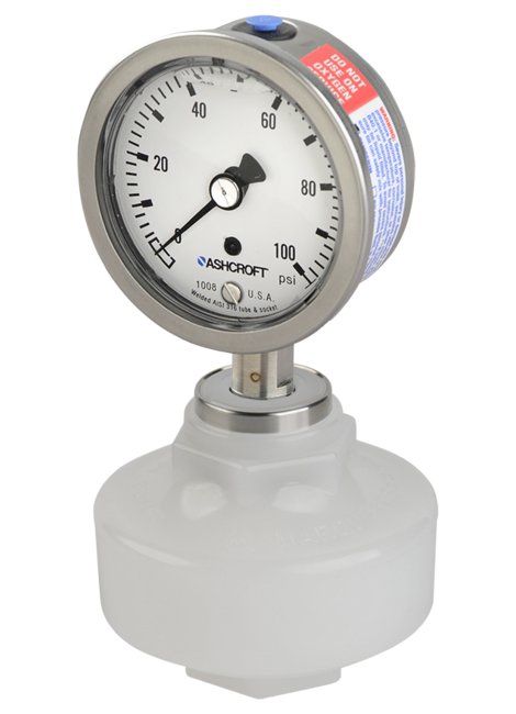 Ashcroft 2.5" Gauge Guard w/ 1/2" PVDF Inlet & EPDM Diaphragm - Image 1