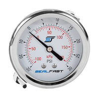 1 1/2" Face x 1/8" Back U-Clamp - Steel Case Pressure Gauge