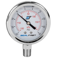 2 1/2" All Stainless Liquid Filled Pressure Gauge - Lower Mount