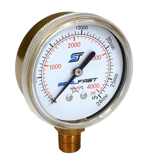 Seal Fast 2 1/2 Inch Oxygen Analog Pressure Gage - Image 1