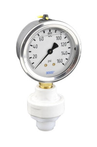Mini Tuff Guard Isolator with Wika Gauge, 1/2" Inlet, PTFE/FKM Diaphragm - 0-100 PSI