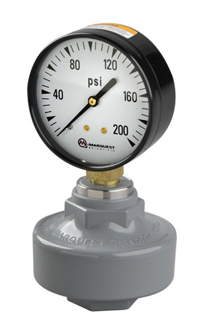 CPVC Gauge Isolator with Viton Diaphragm and Brass Gauge - Image 1