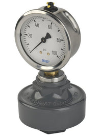 PVC Body Viton Diaphragm Gauge Isolator with Wika Stainless Brass Gauge