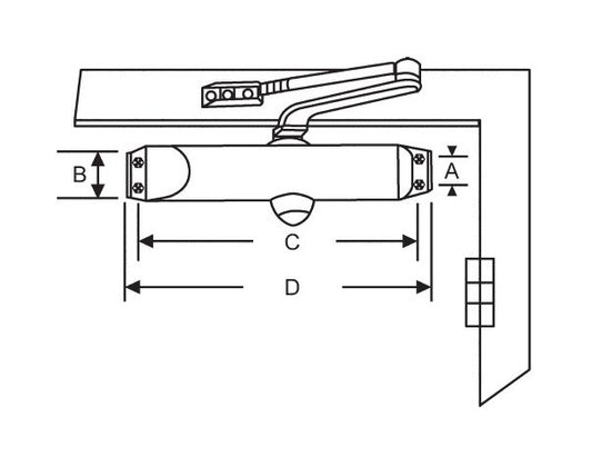 Strybuc Bronze (Gold) Finish Entrance Door Closer - Size 4 - Image 1