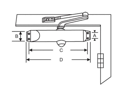 Strybuc Aluminum Finish Entrance Door Closer Size 3 - Image 1