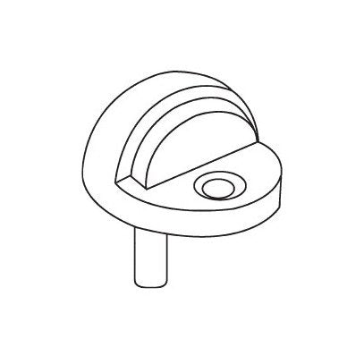 Low Profile Brushed Chrome Door Silencer - Image 1