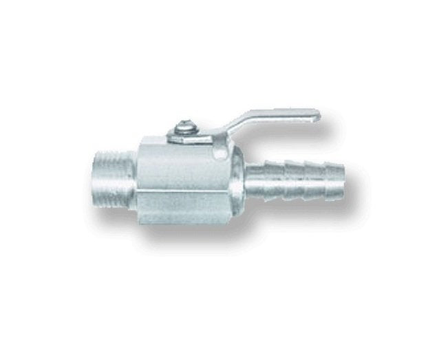 GEV Series 1/2 Inch (in) Size Male National Pipe Thread (MNPT) Inlet Port and 1/2 Inch (in) Size Barb Outlet Port 2-Way Metal Ball Valve - Image 1