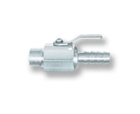 GEV Series 1/2 Inch (in) Size Male National Pipe Thread (MNPT) Inlet Port and 1/2 Inch (in) Size Barb Outlet Port 2-Way Metal Ball Valve