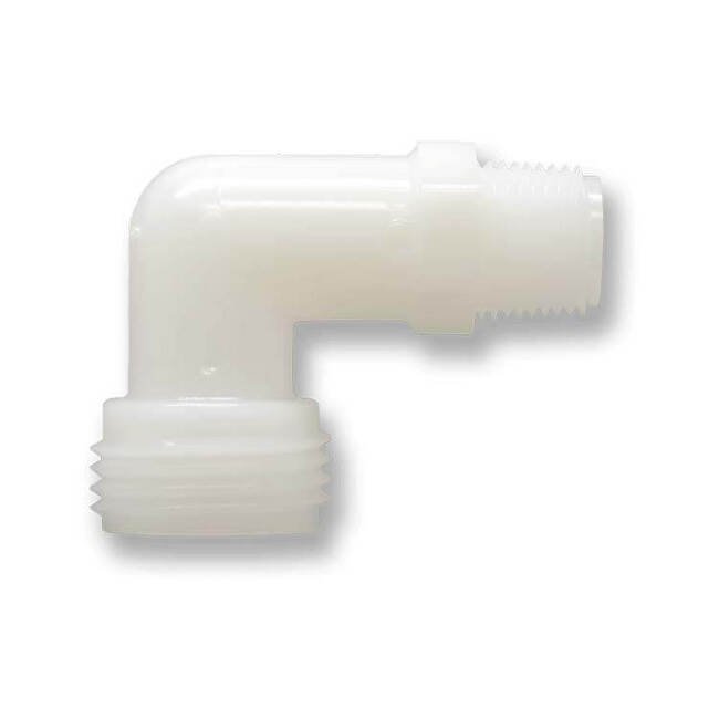 GHME Series 3/8 Inch (in) Male National Pipe Thread (MNPT) Nylon Garden Hose Elbow - Image 1