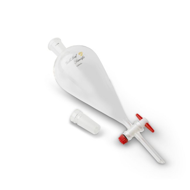1000 Millimeter (mm) Volume Separatory Funnel with Polytetrafluoroethylene (PTFE) Stopcock - Image 3