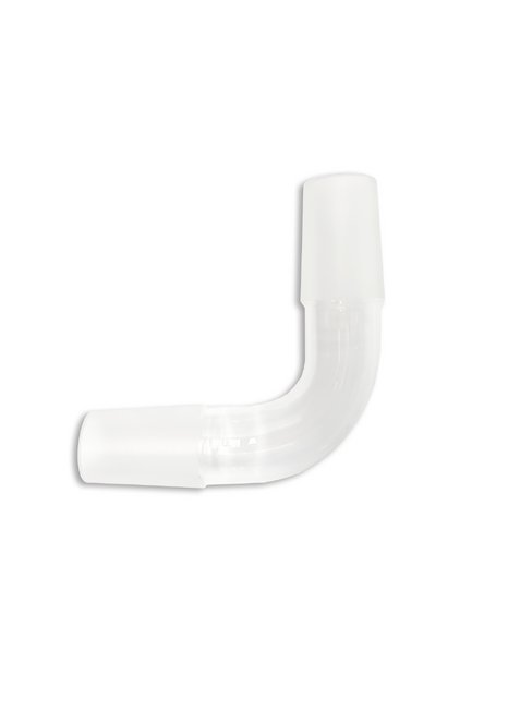 34/45 Joint Size 90 Degree Bend Glass Elbow Adapter - Image 1
